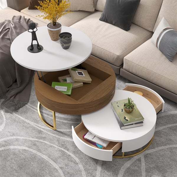 Modern Round Wood Coffee Table