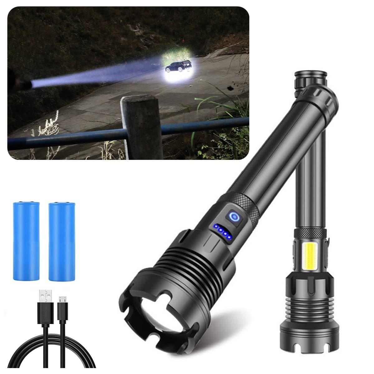 🎁Last Day Promotion- SAVE 70%🎉LED Rechargeable Tactical Laser Flashlight 90000 High Lumens-Buy 2 Free VIP Shipping