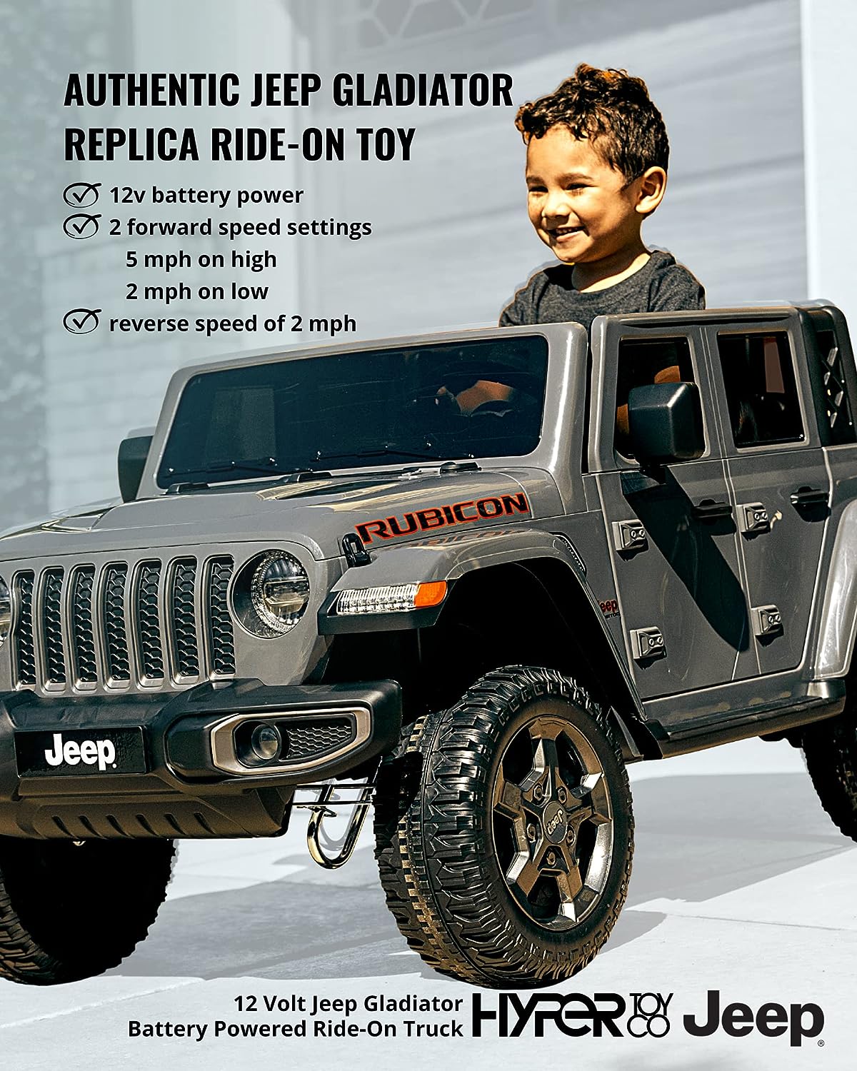 Jeep Gladiator Kids Ride On Car 12V Battery|