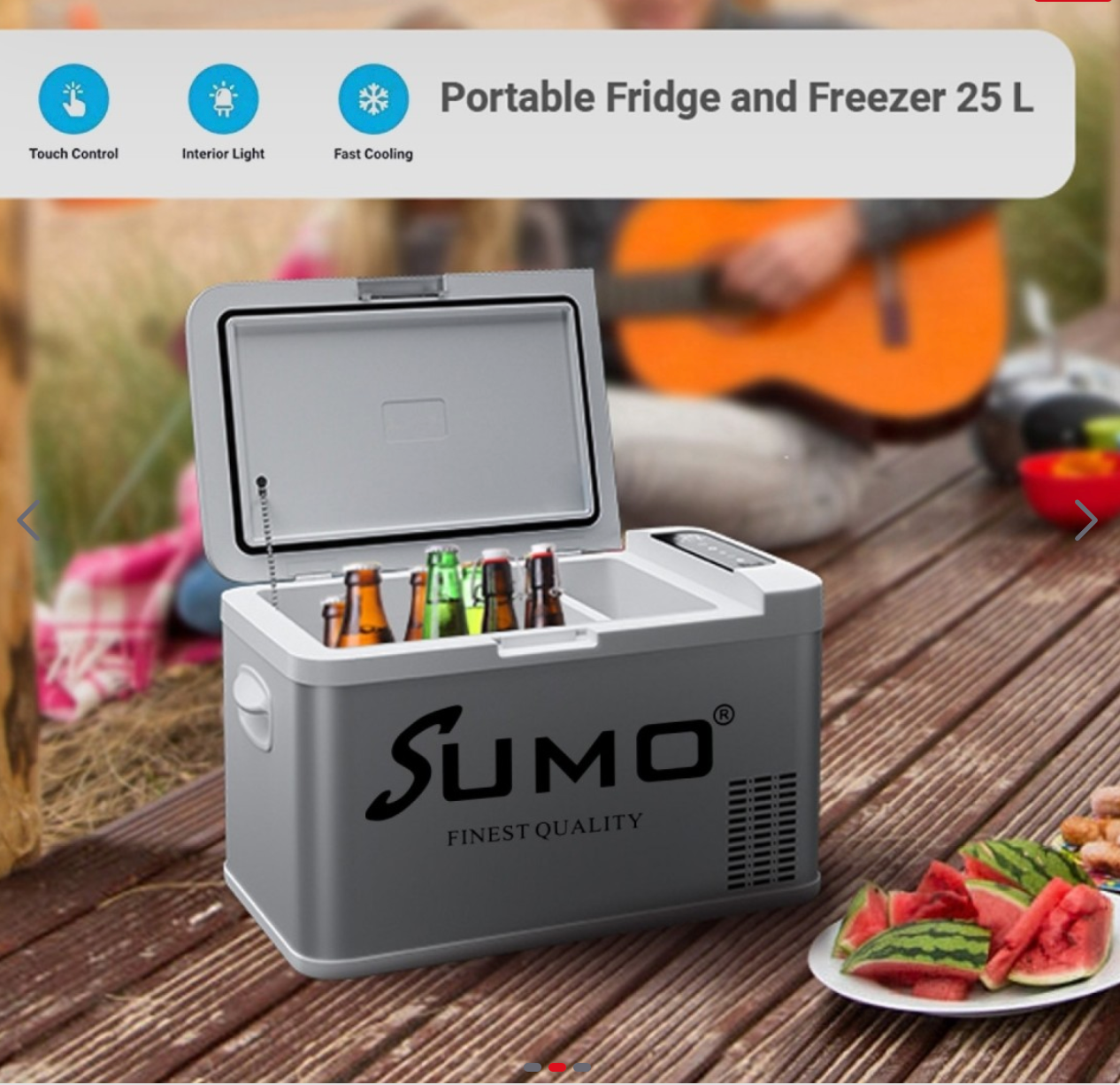 Sumo Car Fridge Freezer 25L, Portable - AC and DC Cable Input