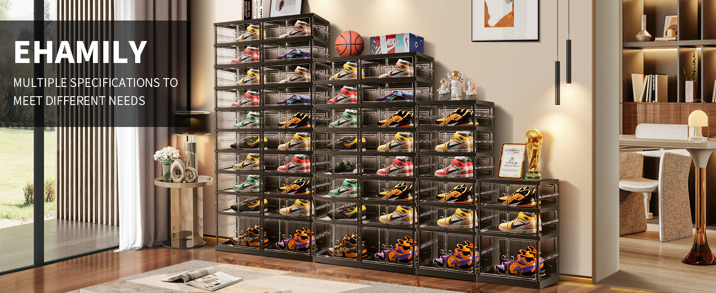 24 Pairs Foldable Shoe Boxes