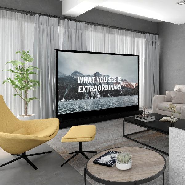 Electric Tension Floor Rising Projector Screen | 100 Inch Display