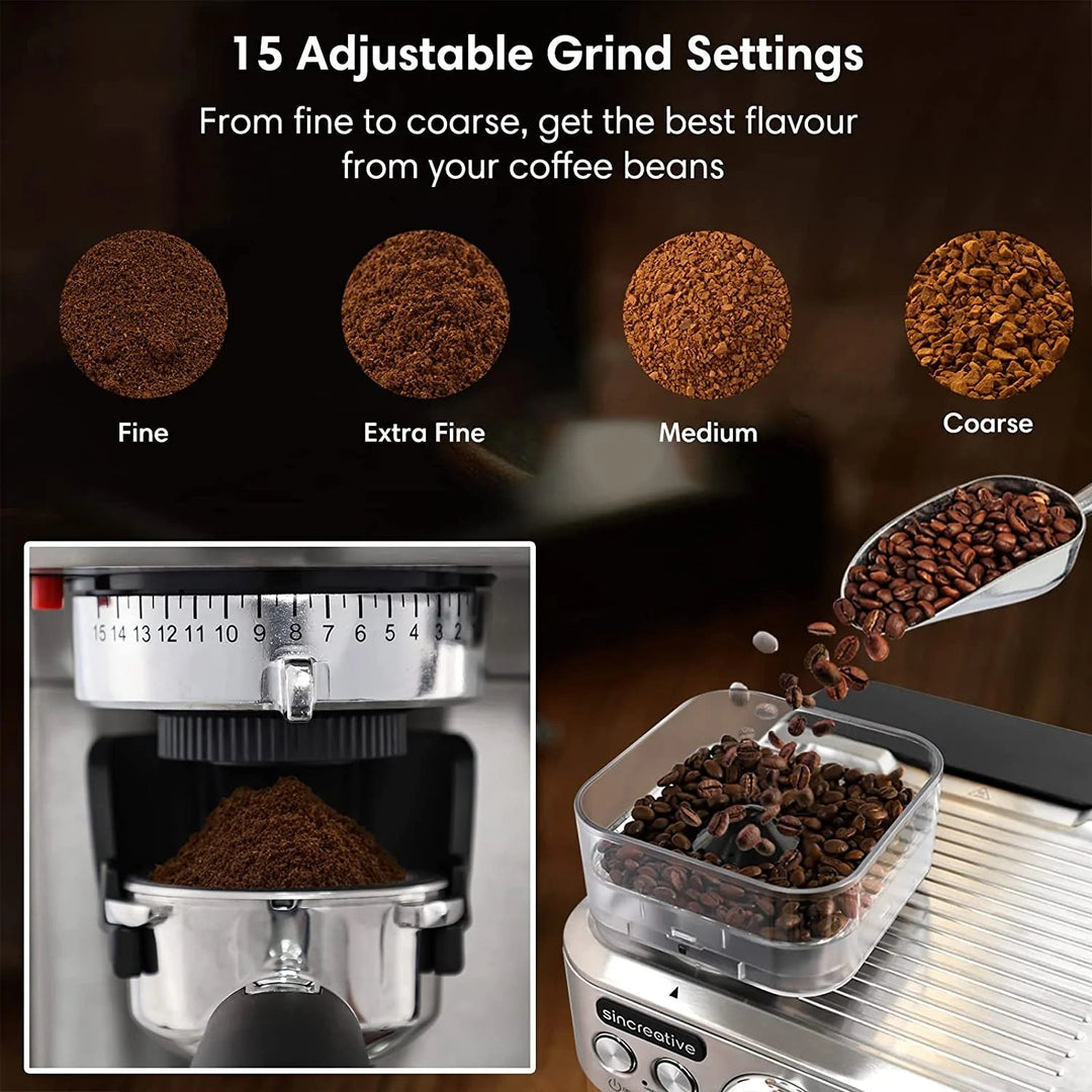 All-in-One Espresso Machine with Grinder and Milk Frother