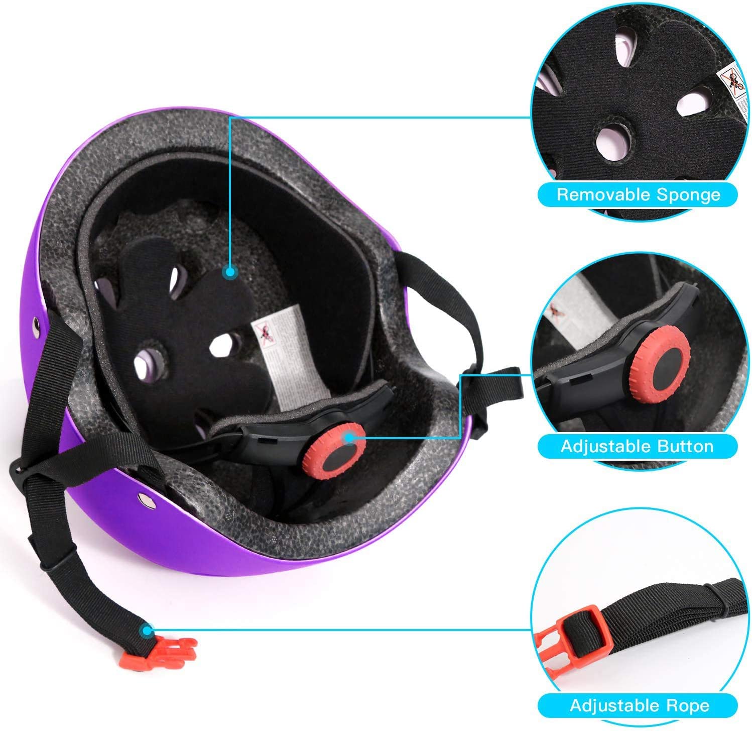 Kids Bike Helmet Set Skateboard Knee Pads