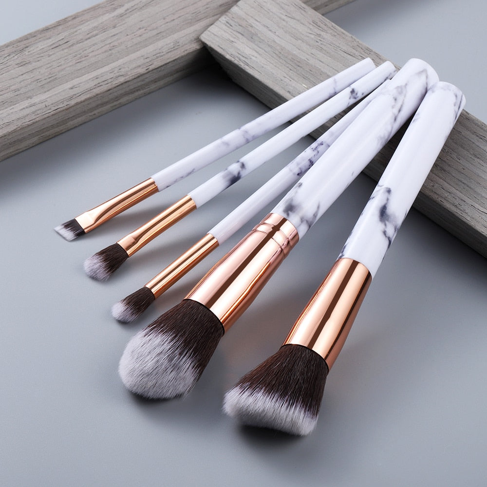 Marble Makeup Brushes Tool Set