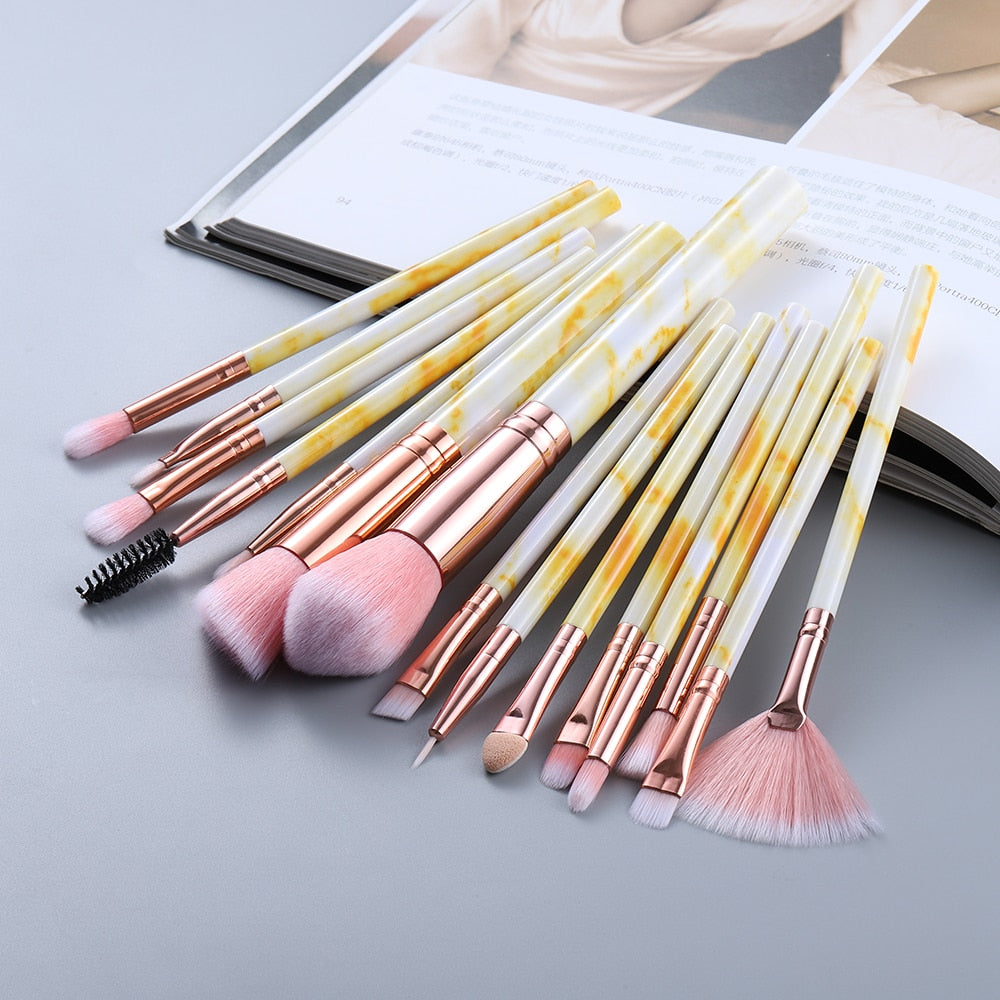 Marble Makeup Brushes Tool Set