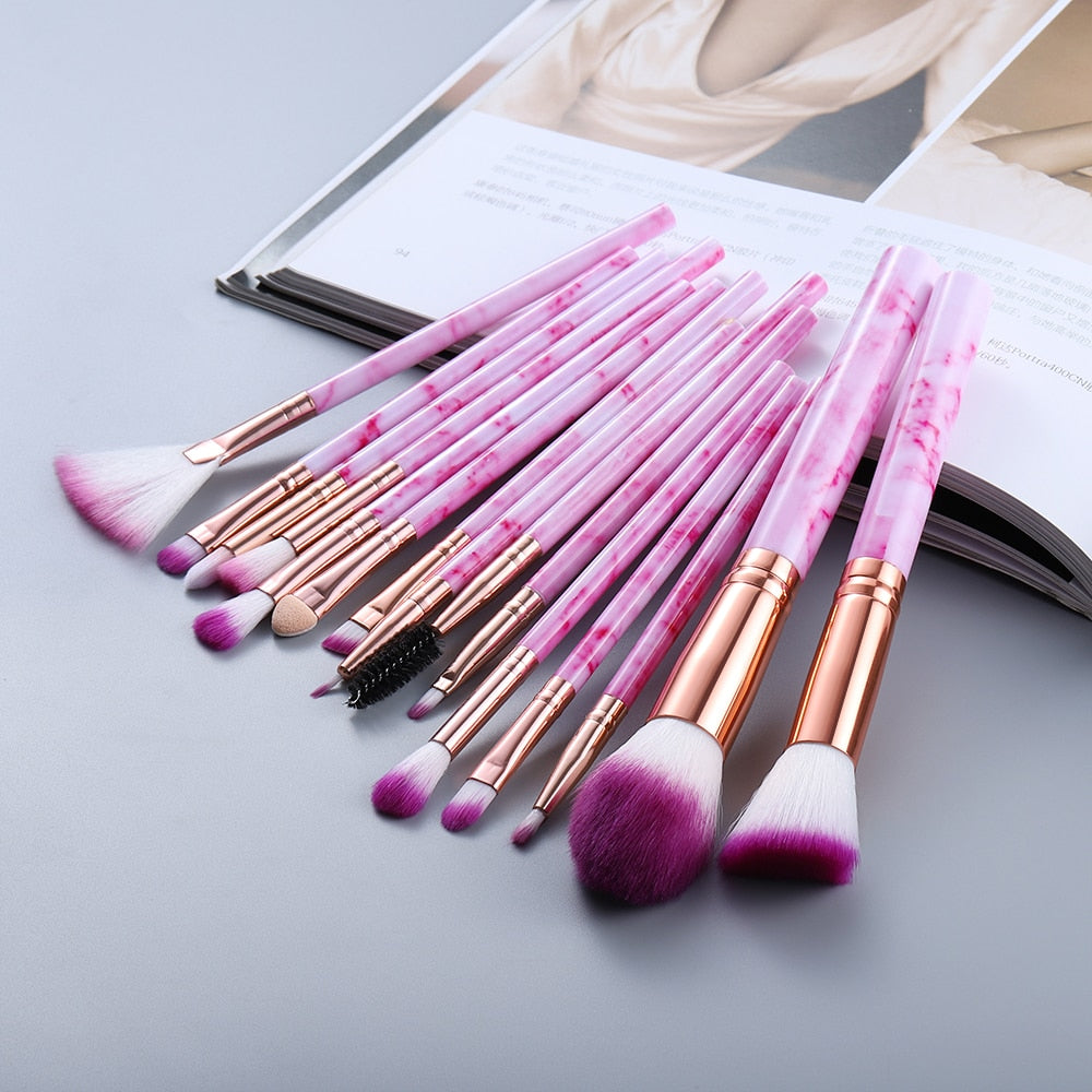 Marble Makeup Brushes Tool Set