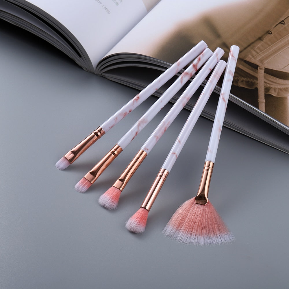 Marble Makeup Brushes Tool Set