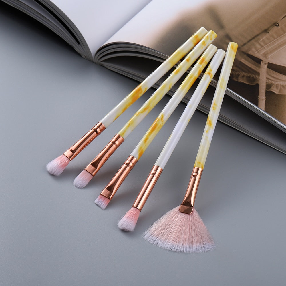 Marble Makeup Brushes Tool Set