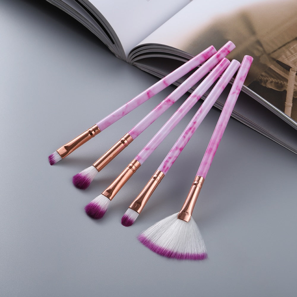 Marble Makeup Brushes Tool Set