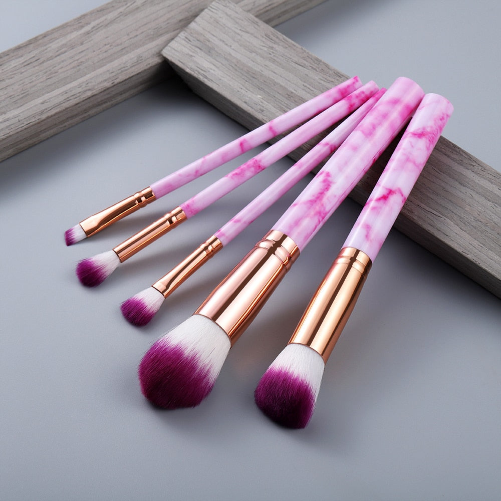 Marble Makeup Brushes Tool Set