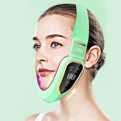 Facial Lifting Device LED Photon Therapy Facial Slimming Vibration Massager Double Chin V Face Shaped Cheek Lift  Belt Machine