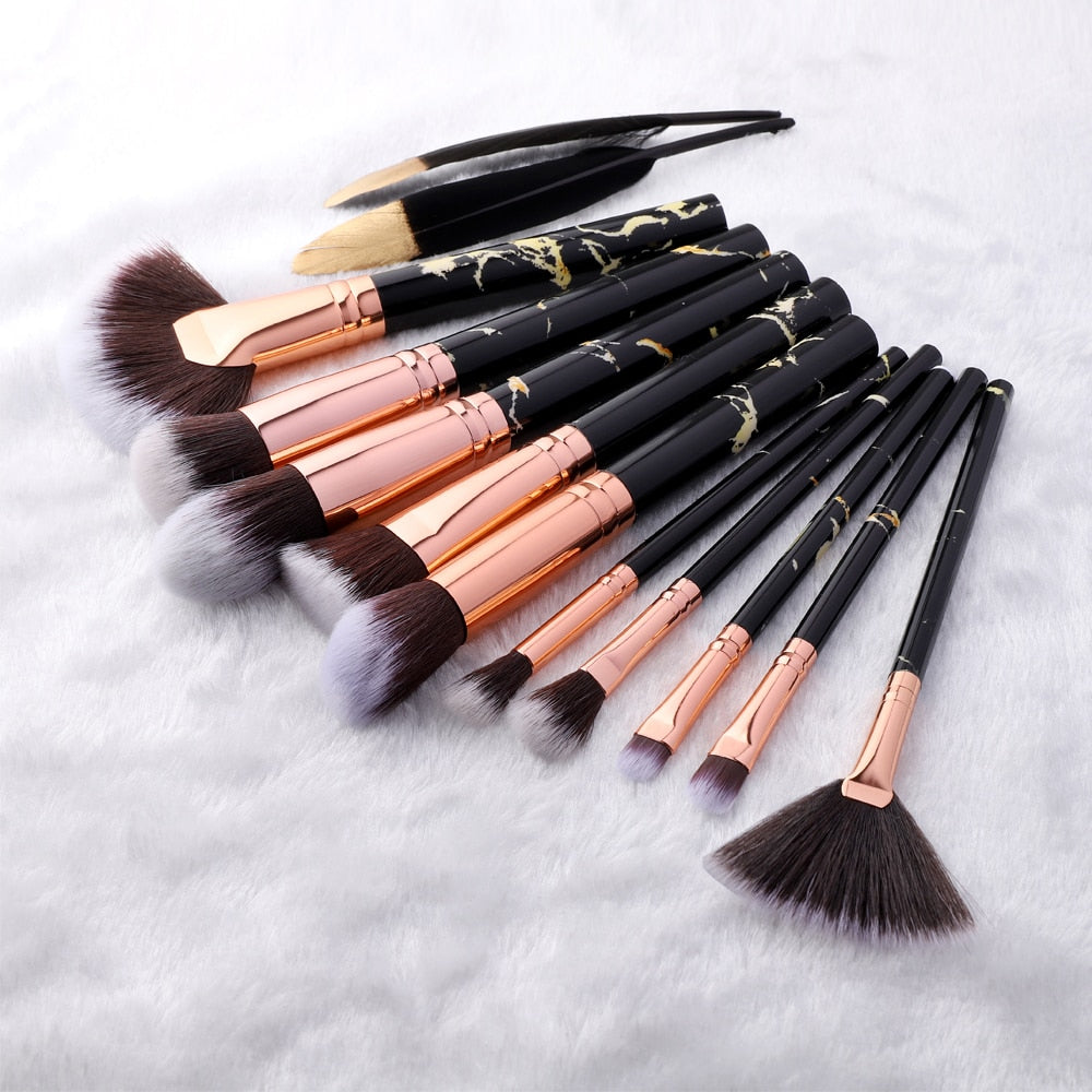 Marble Makeup Brushes Tool Set