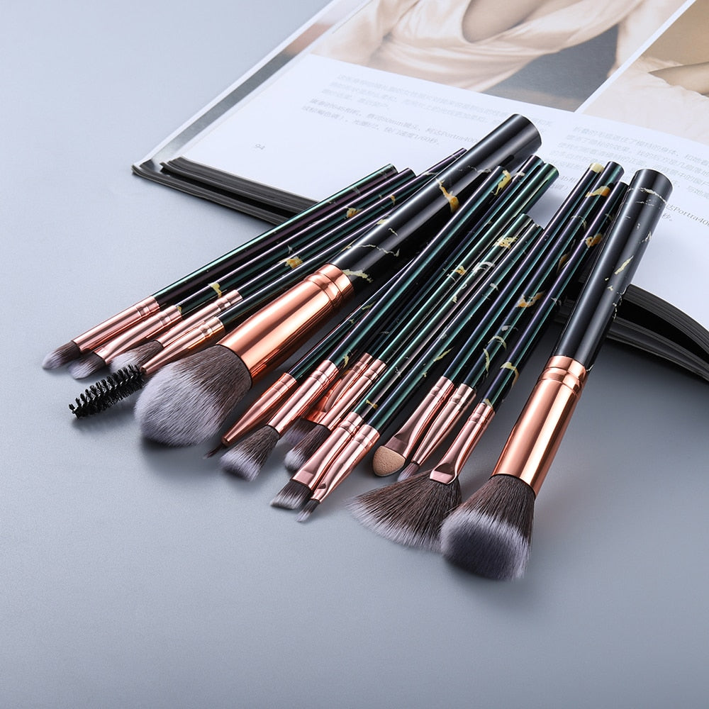 Marble Makeup Brushes Tool Set