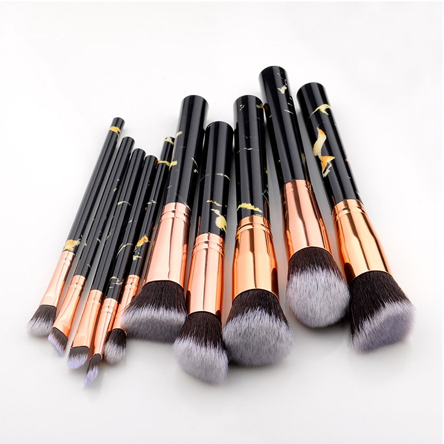 Marble Makeup Brushes Tool Set