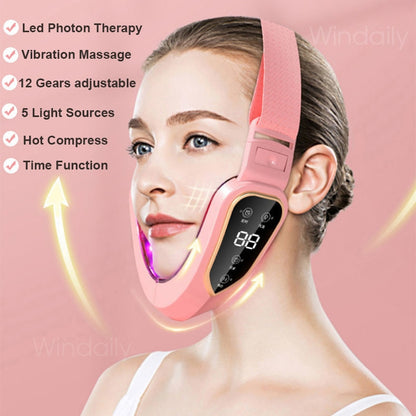 Facial Lifting Device LED Photon Therapy Facial Slimming Vibration Massager Double Chin V Face Shaped Cheek Lift  Belt Machine