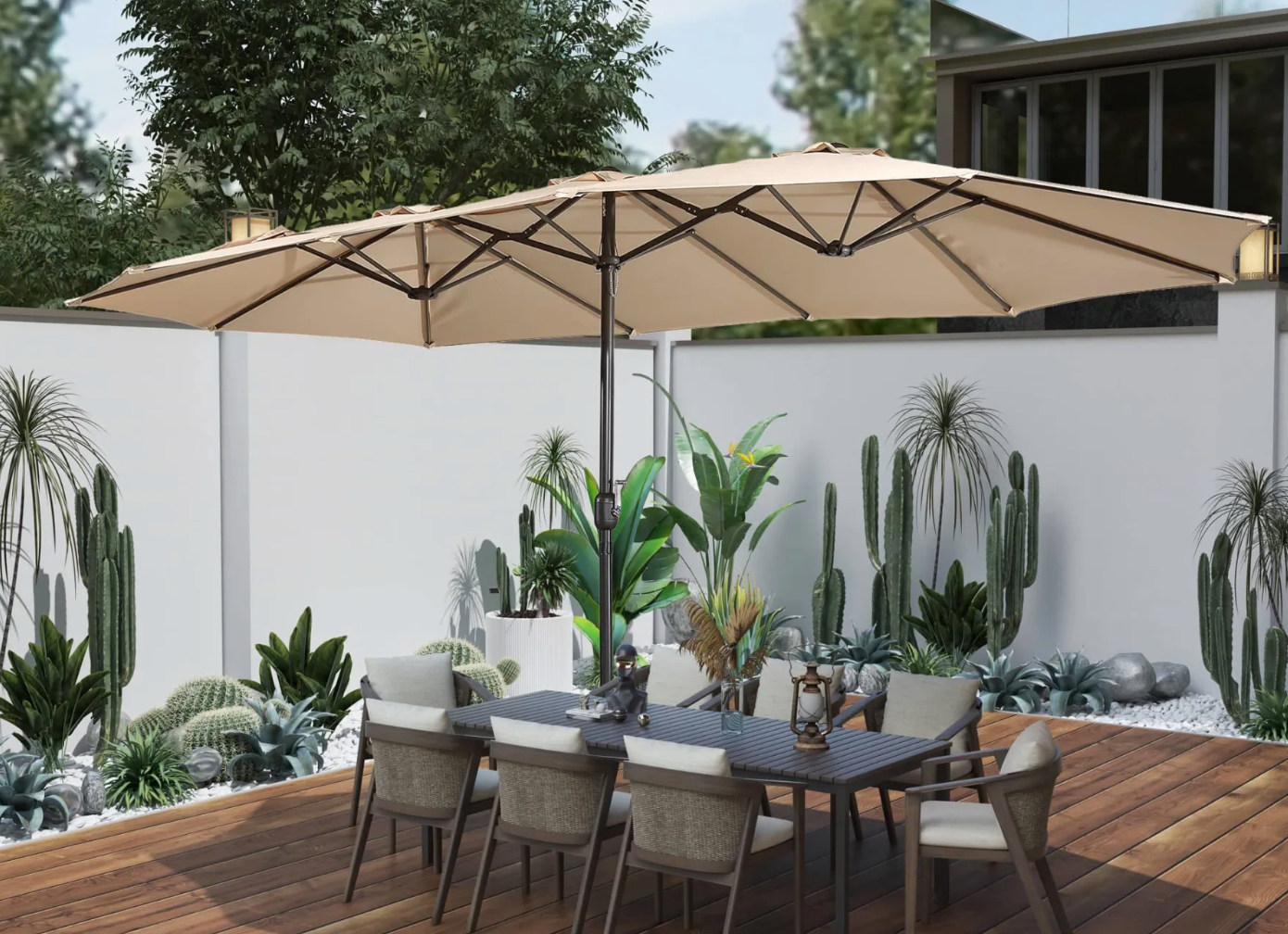 15ft Patio Market Umbrella with base