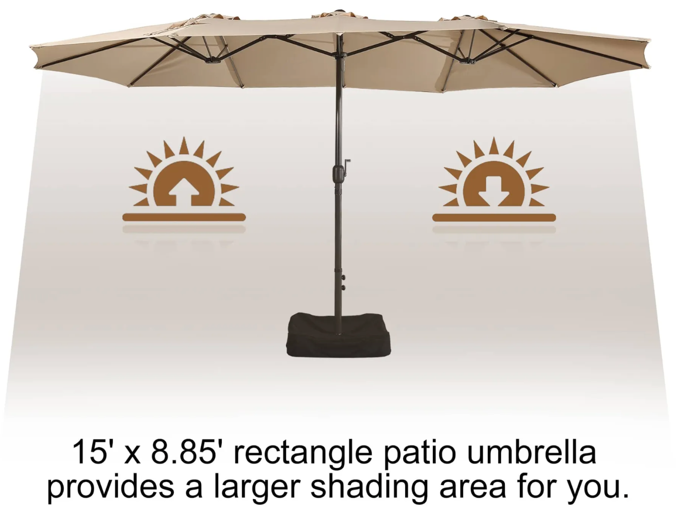 15ft Patio Market Umbrella with base