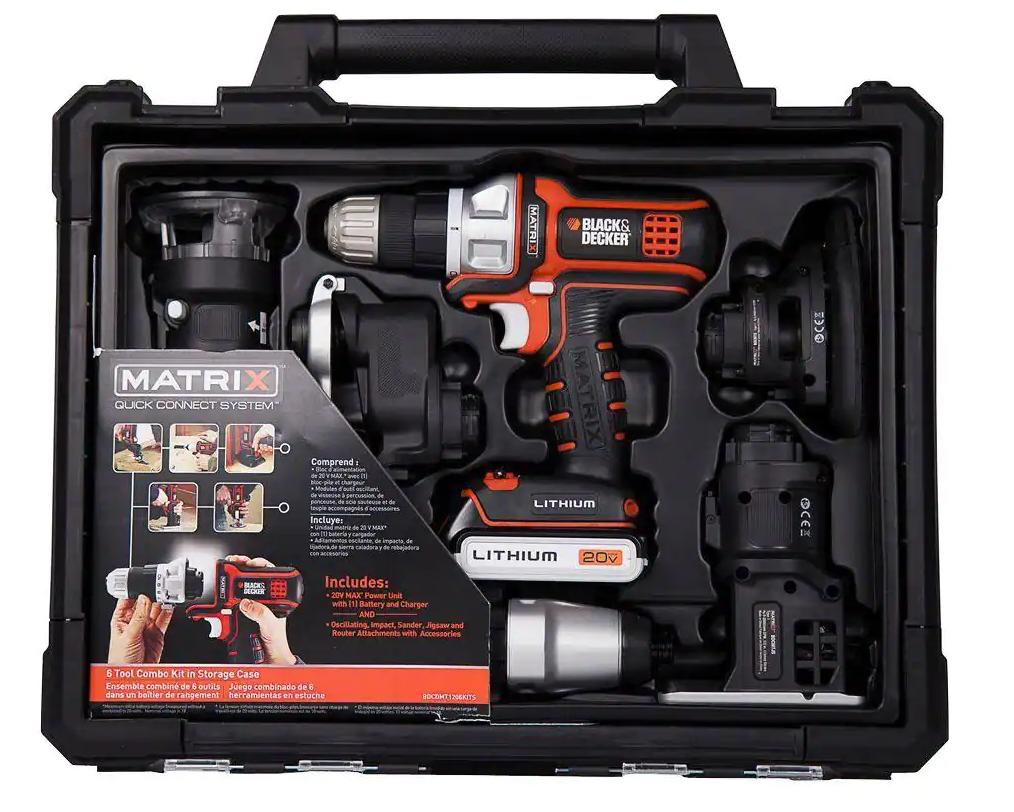 Matrix(TM) 20V Max* 6-Tool Combo Kit With Storage Case